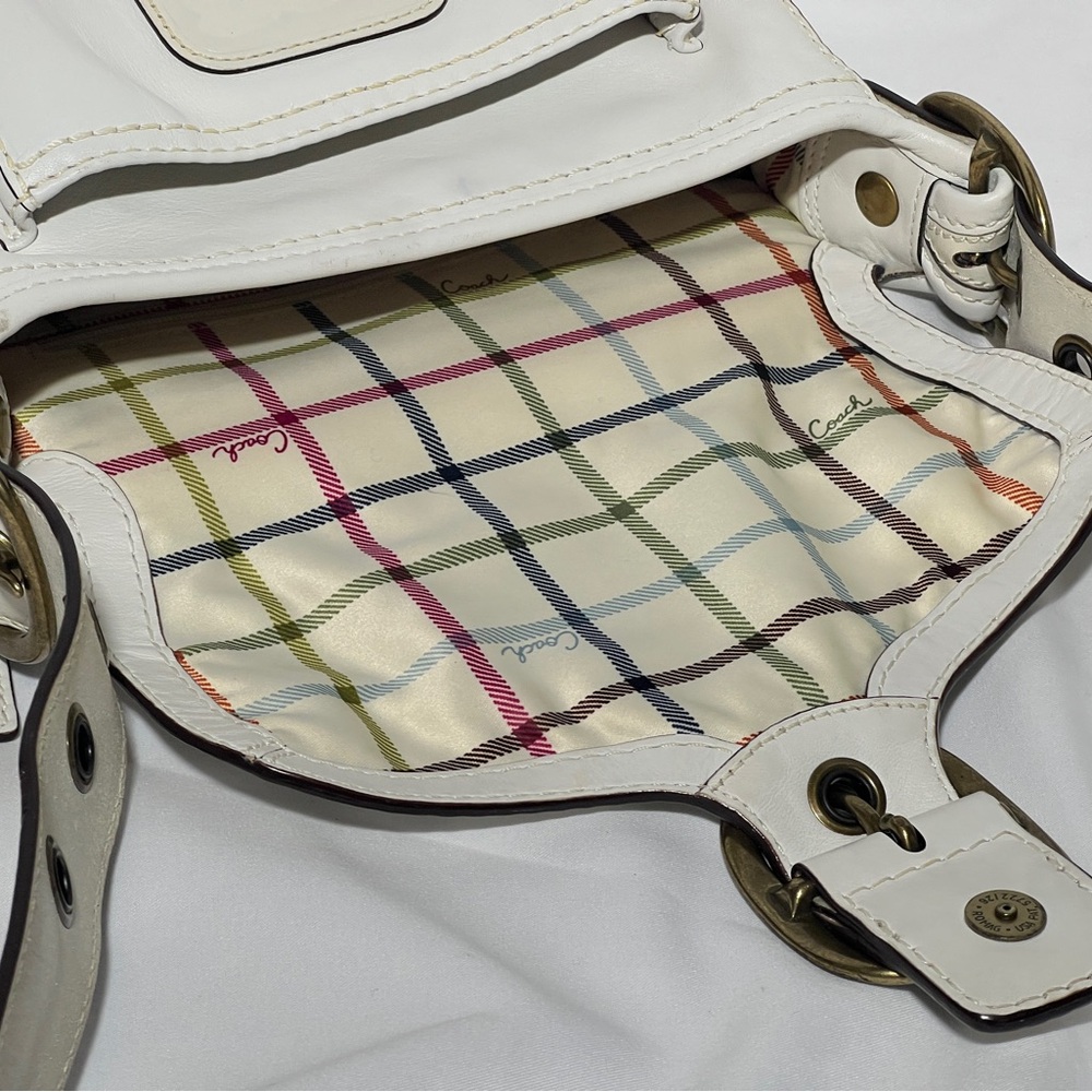 Vintage Legacy Coach Bleecker 11418 Shoulder Crossbody Flap Bag White - Picture 6 of 16